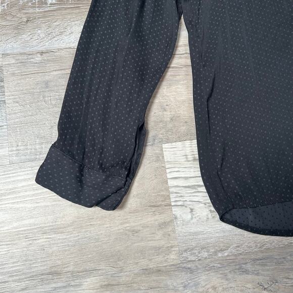 Robert Rodriguez Black Microdot Button Down Blouse Minimal Officewear M - Picture 2 of 7